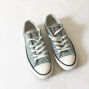 CONVERSE Chuck Low Top Sneaker, Blue/Green, S 5.5